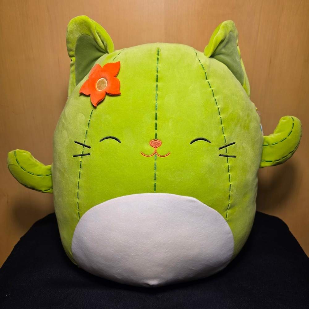 Squishmallows Ms. Miss Cactus Cat 16" Green Plush #2449 Like New With Tags *